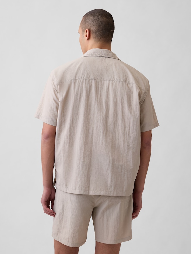 リサイクルナイロン100% ボクシーシャツ-2