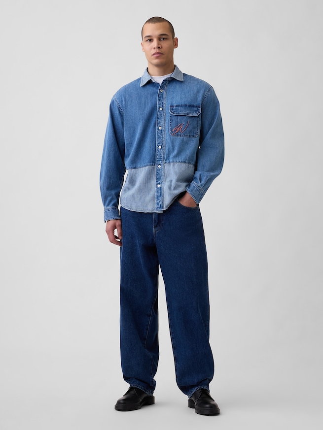 Gap &times; Sean Wotherspoon リラックスフィット レールロード デニムシャツ-1