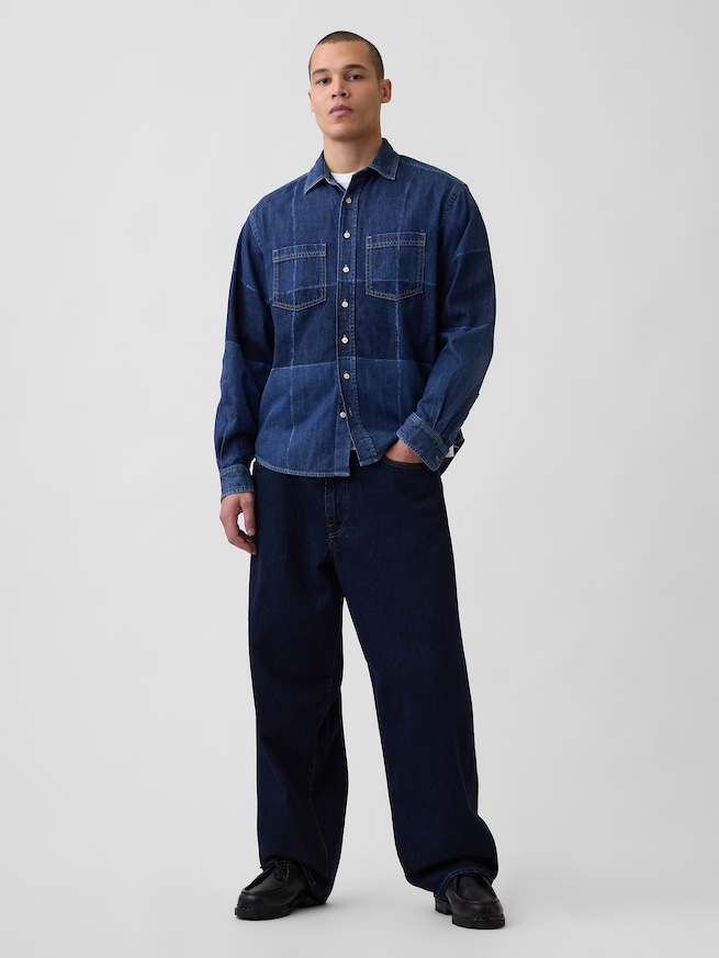 Gap &times; Sean Wotherspoon パッチワークデニムオーバーシャツ-1