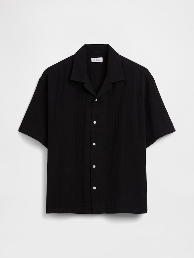 ボックスシルエット ガーゼ バケーションシャツ-2