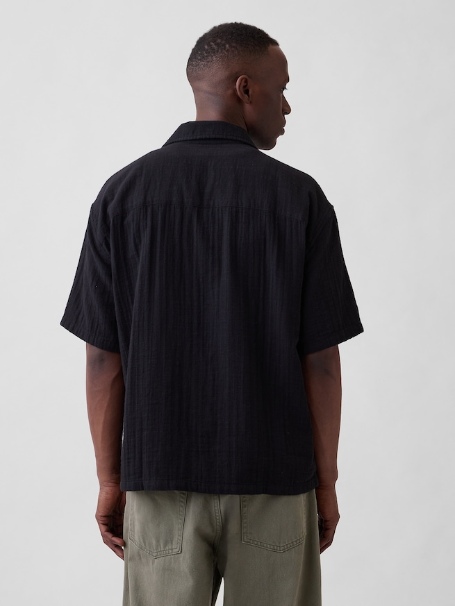 ボックスシルエット ガーゼ バケーションシャツ-1