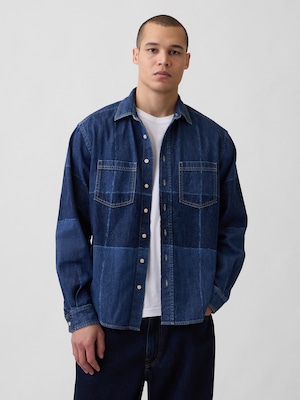 Gap &times; Sean Wotherspoon パッチワークデニムオーバーシャツ