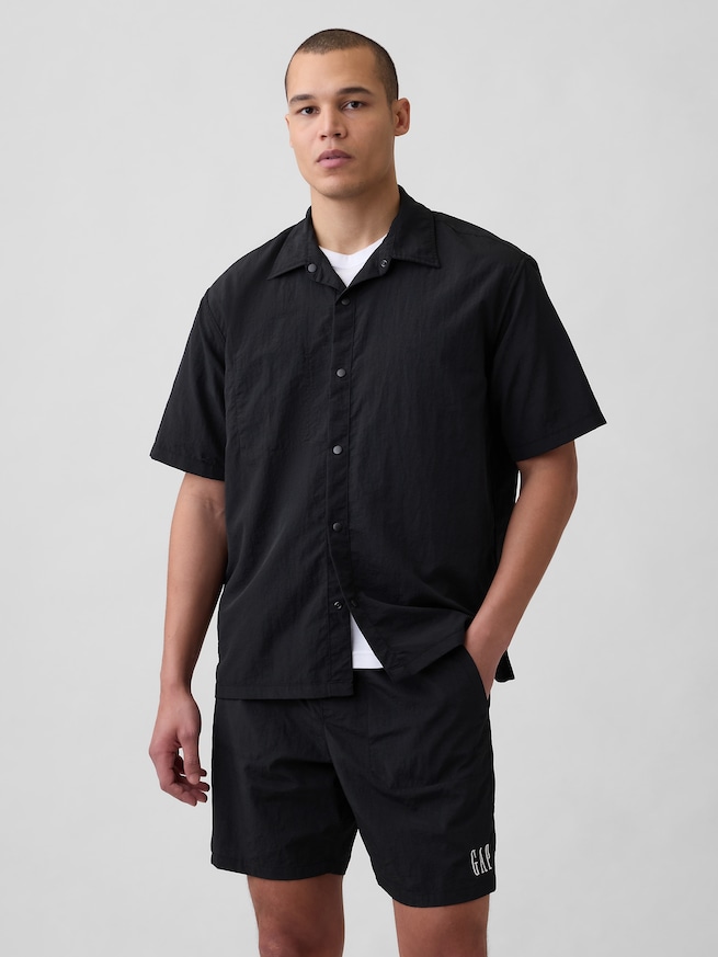 リサイクルナイロン100% ボクシーシャツ-0