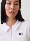 リブ クロップド GAPロゴ ジップアップ ポロシャツ-3
