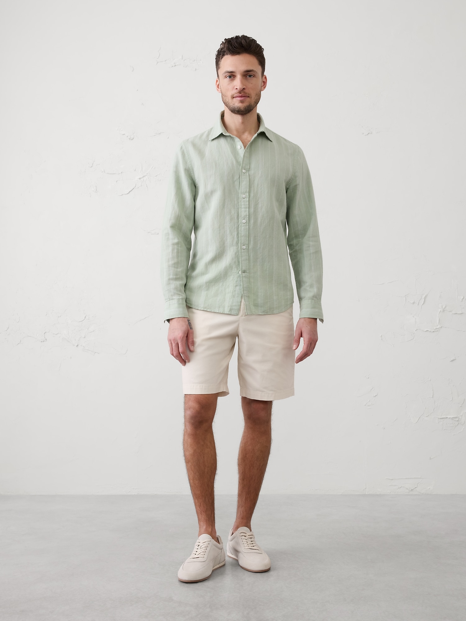 Slim-Fit Linen-Blend Shirt