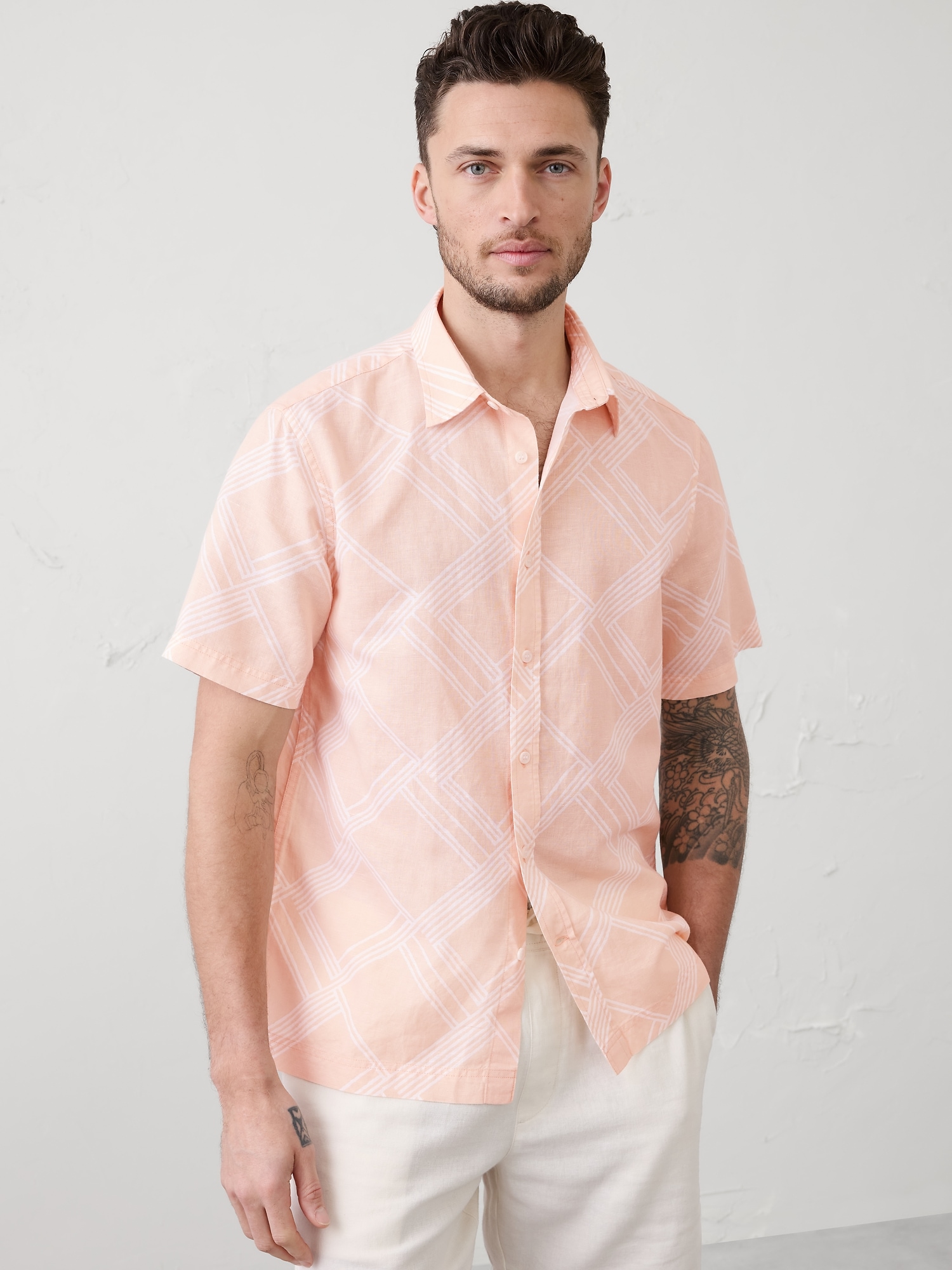 Standard-Fit Linen-Blend Shirt