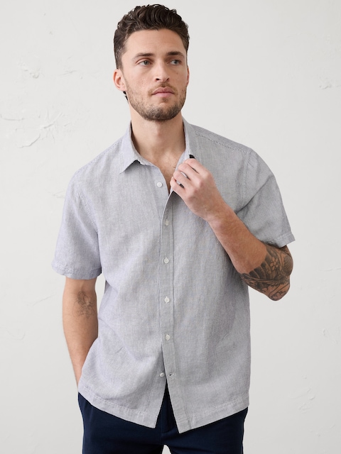 Standard-Fit Linen-Blend Shirt