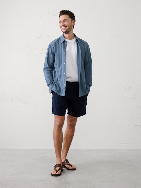 Standard-Fit Textured Resort Shirt