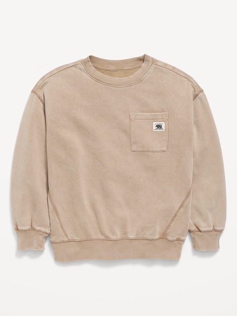 CHANDAIL EN COTON OUATÉ SURDIMENSIONNÉ À LOGO IMPRIMÉ POUR GARÇON