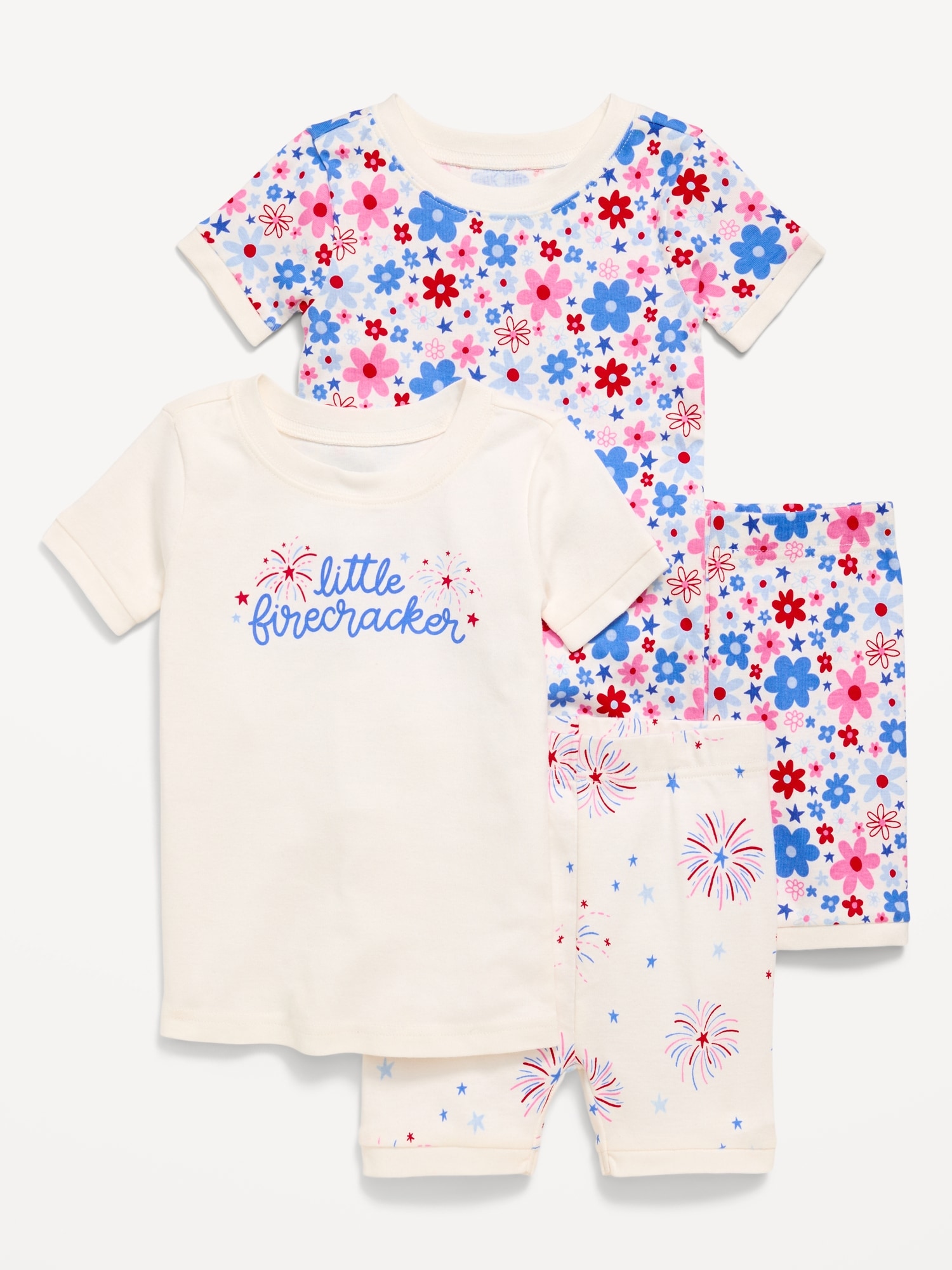 Printed Snug-Fit Pajama 4-Piece for Toddler & Baby
