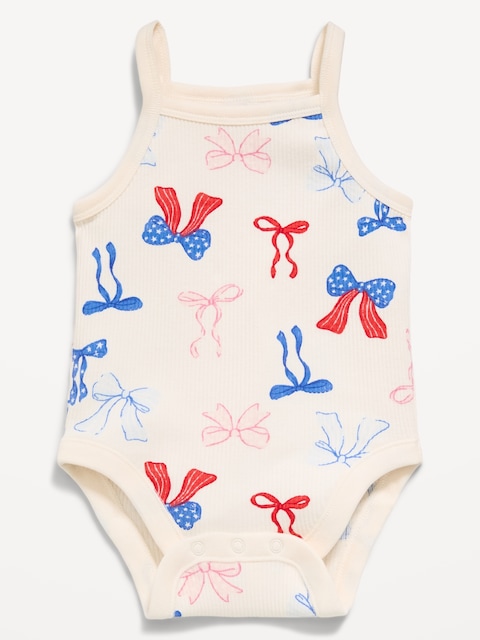 Printed Ribbed Cami Bodysuit for Baby