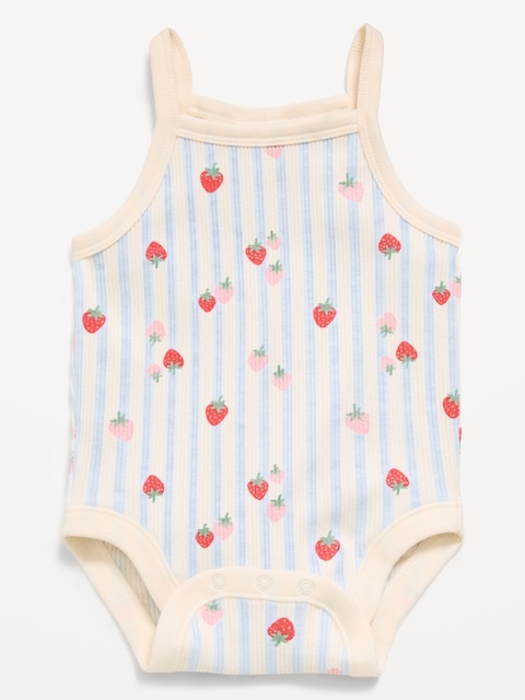Printed Ribbed Cami Bodysuit for Baby