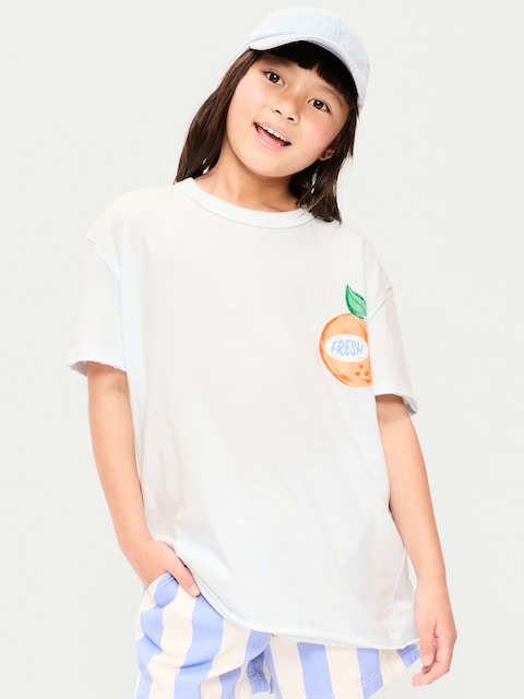 T-SHIRT SURDIMENSIONNÉ À MANCHES COURTES ET À IMPRIMÉ POUR FILLE