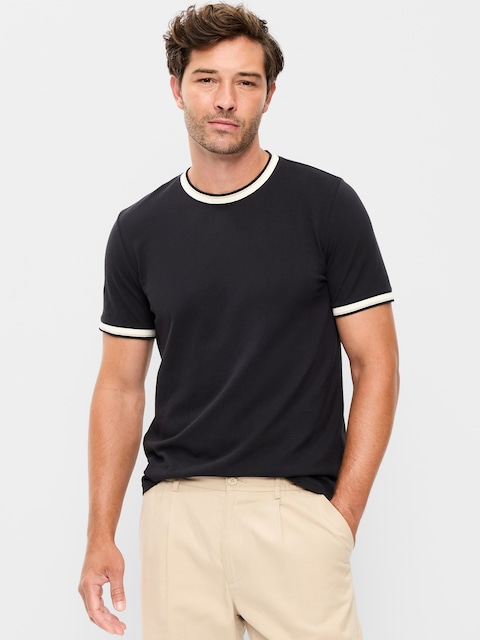 T-SHIRT RAS DU COU EN PIQUÉ