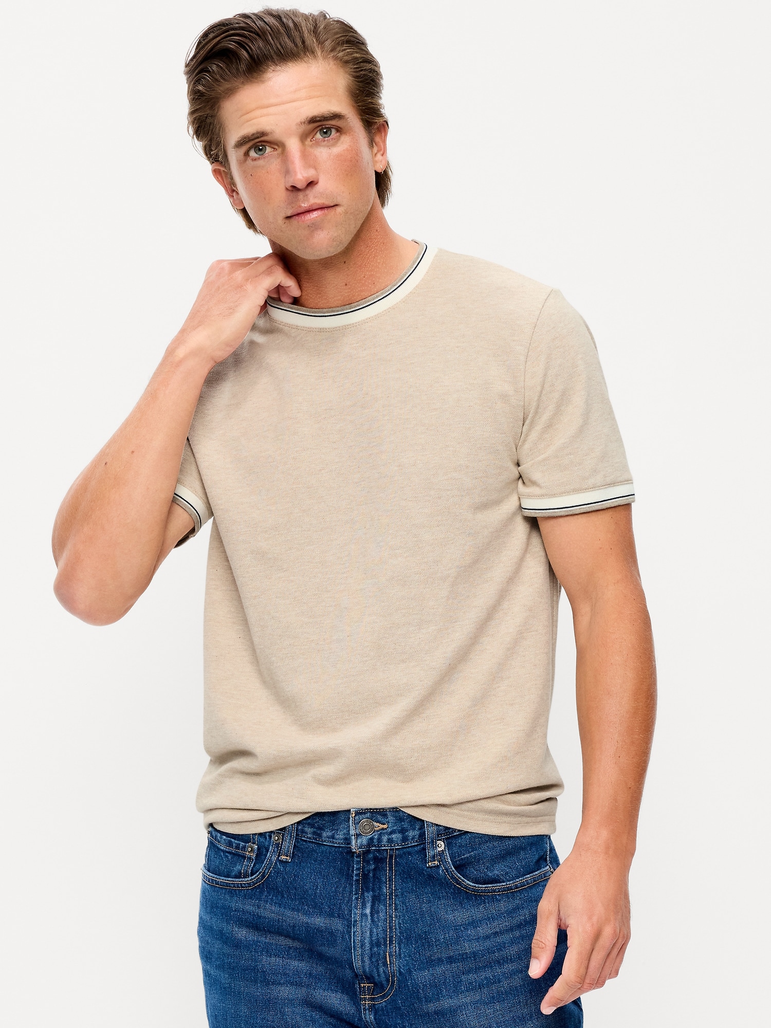 T-SHIRT RAS DU COU EN PIQUÉ