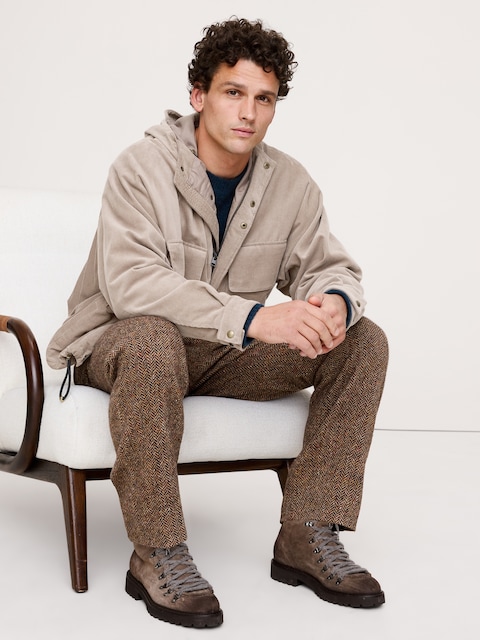VESTE UTILITAIRE SURDIMENSIONNÉE EN VELOURS CÔTELÉ