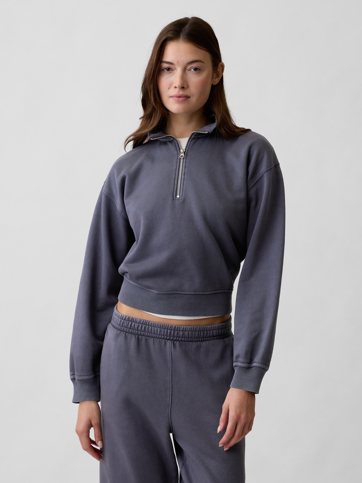 Oversized Fleece Half-Zip Sweatshirt