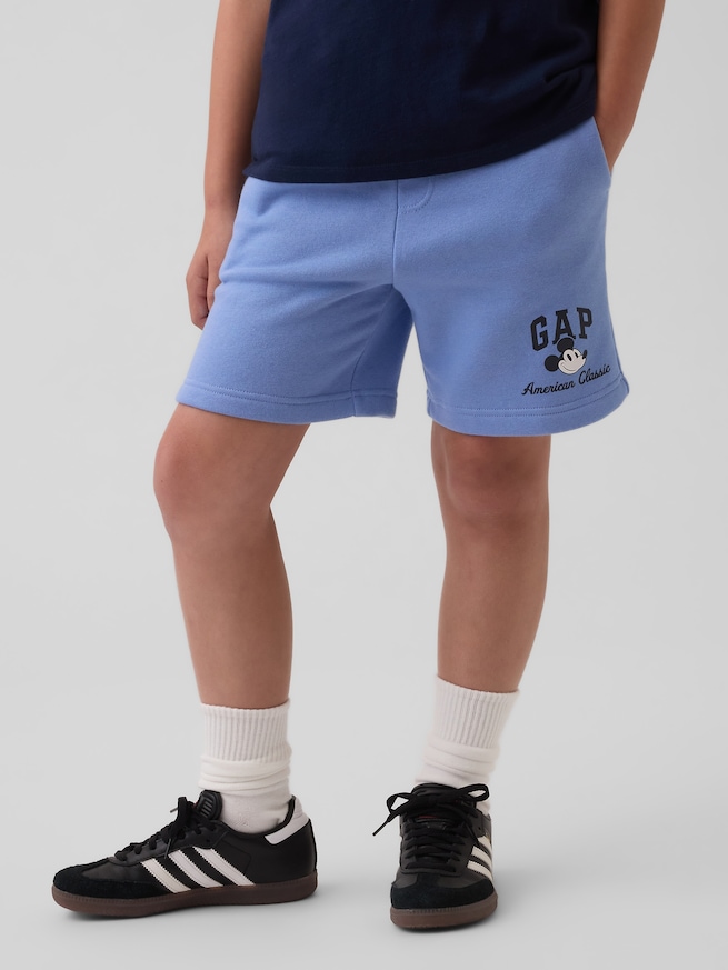 GapKids &times; ディズニー ミッキーマウス リラックスフィット GAPロゴ プルオンショートパンツ-2