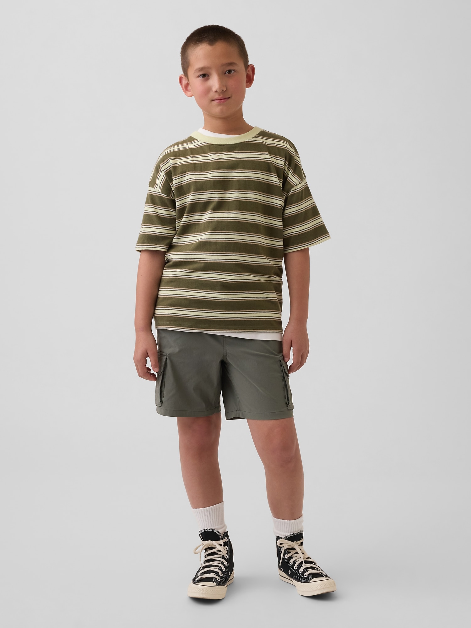 リラックスフィット プルオン ハイブリッド カーゴショートパンツ (キッズ)-0