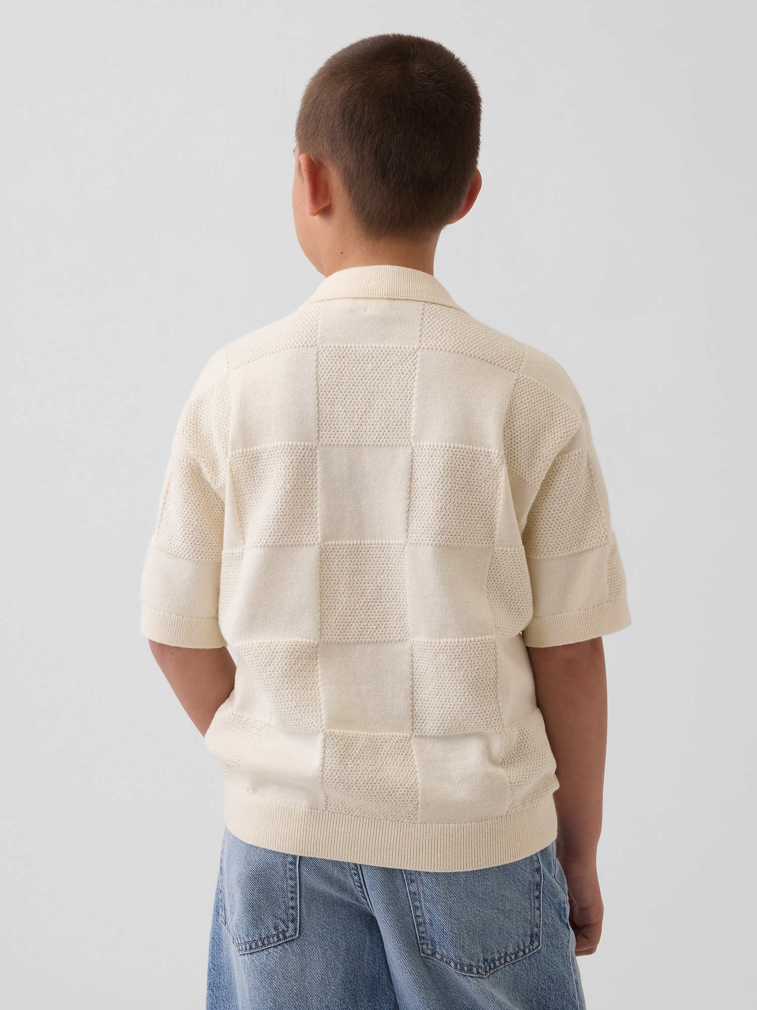 ジョニーカラー ブロックチェック セーター (キッズ)-2