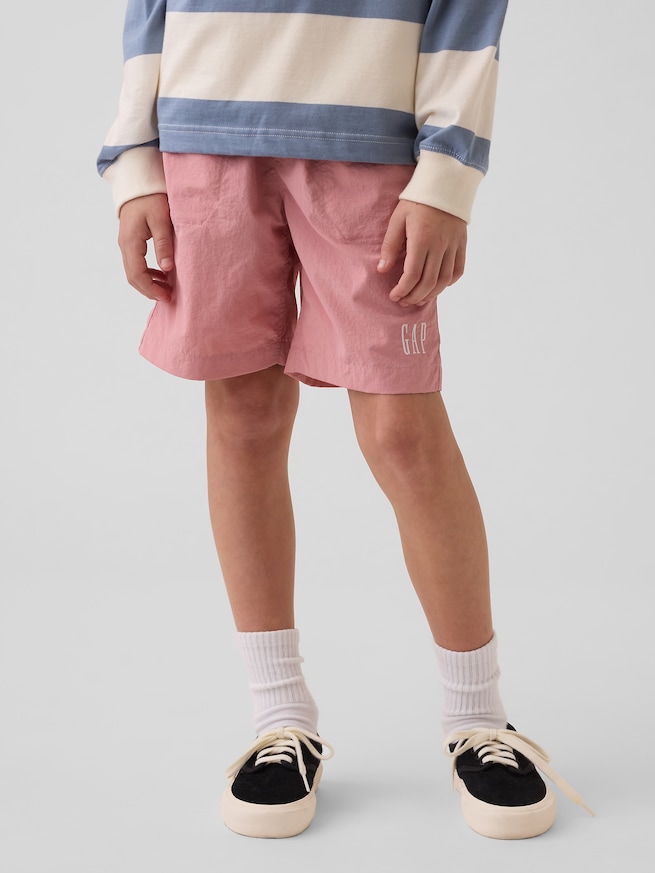 リサイクル100% リラックスフィット ナイロン プルオンショートパンツ (キッズ)-2