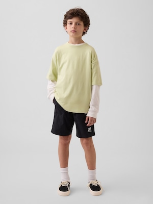 リサイクル100% リラックスフィット ナイロン プルオンショートパンツ (キッズ)