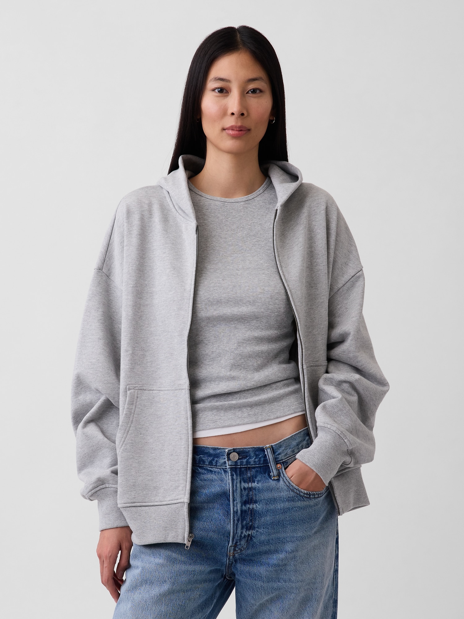 Gap公式オンラインストア | ヘビーウェイト オーバーサイズ ジップ