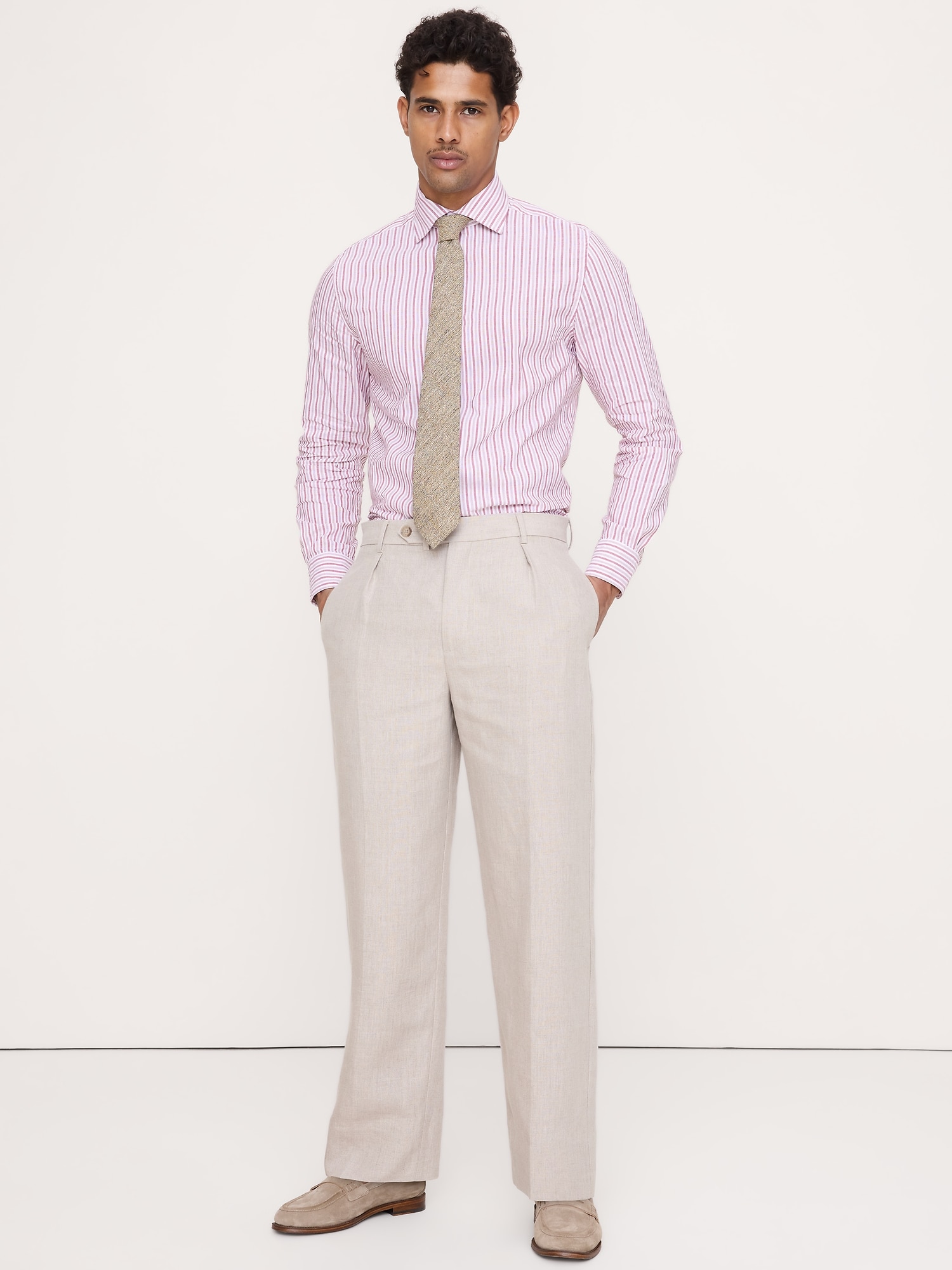 CHEMISE HABILLÉE AJUSTÉE EN LIN ET COTON