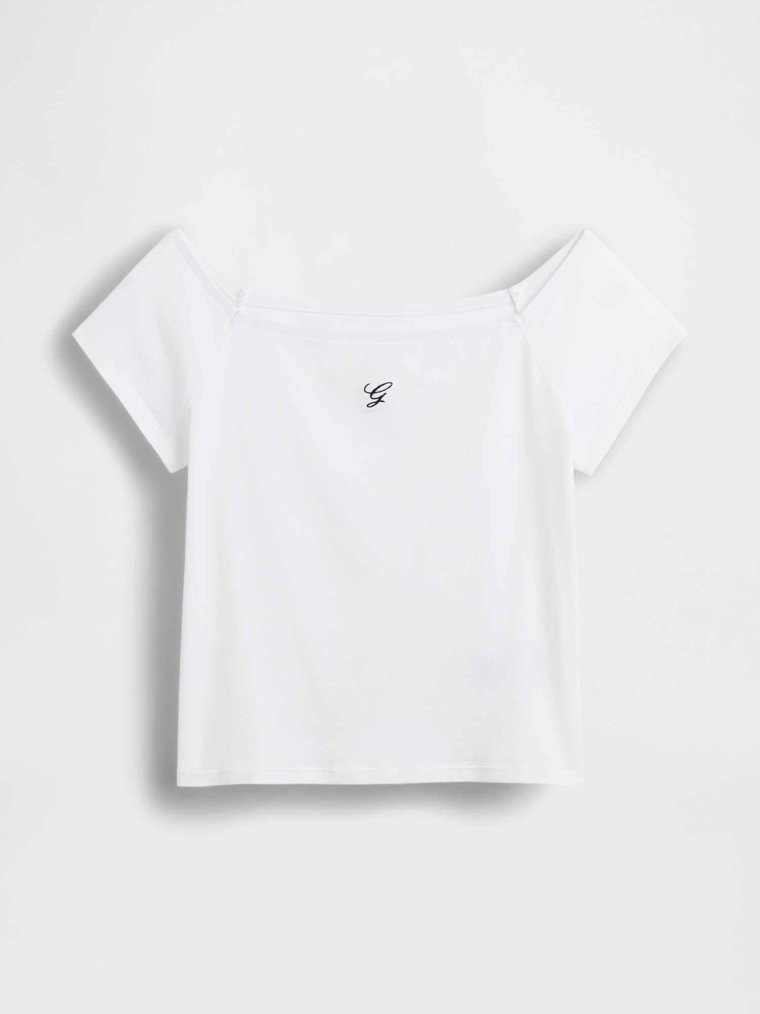クロースニット ジャージー オフショルダー クロップドTシャツ-4
