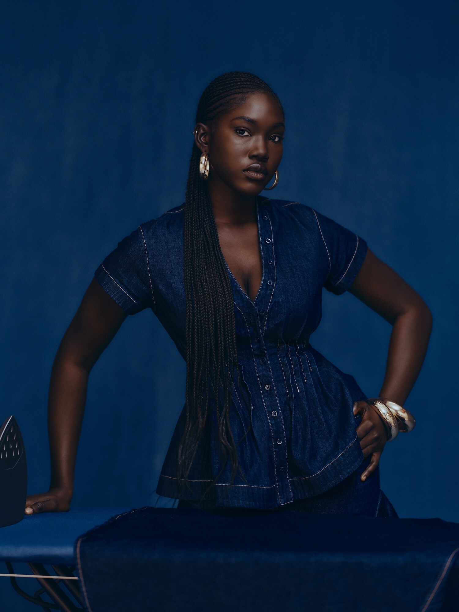 Gap &times; HFR デニム ペプラムシャツ by IGDALYAH-5