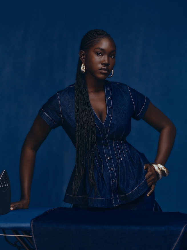 Gap &times; HFR デニム ペプラムシャツ by IGDALYAH-5