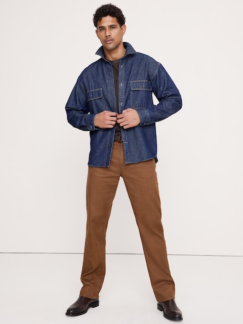 PANTALON VOYAGEUR DROIT EN LIN ET COTON