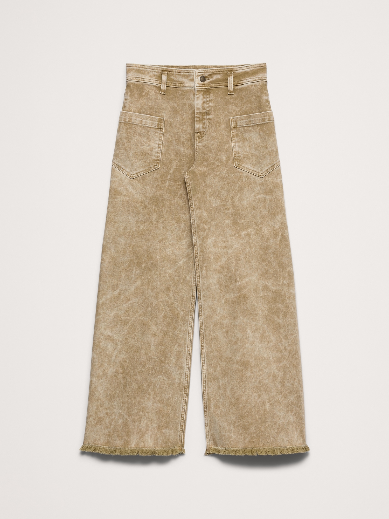 High-Rise Wide-Leg Jean with Raw Hem