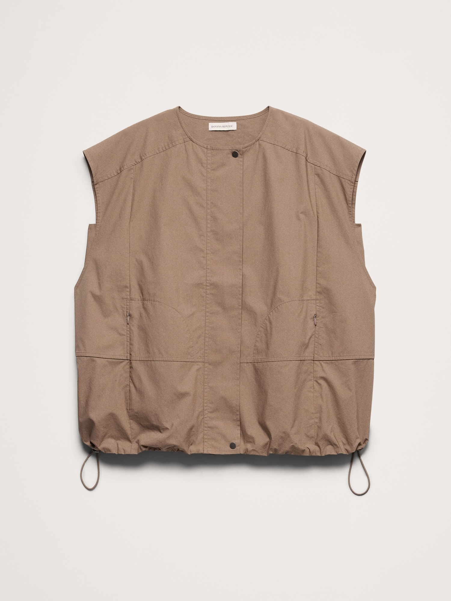 Cotton Poplin Bubble-Hem Top