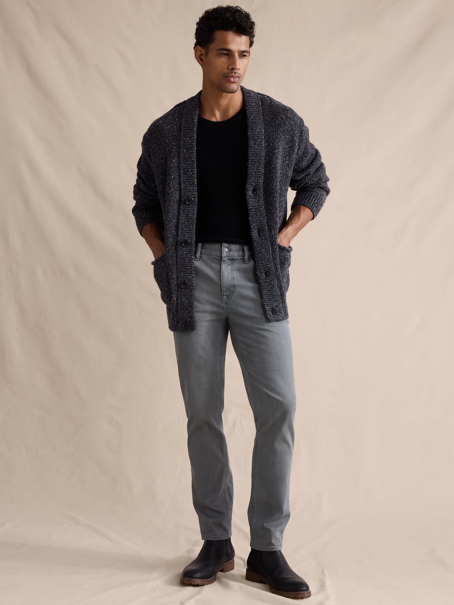 Slim Luxe Traveler Jean - Slate Gray