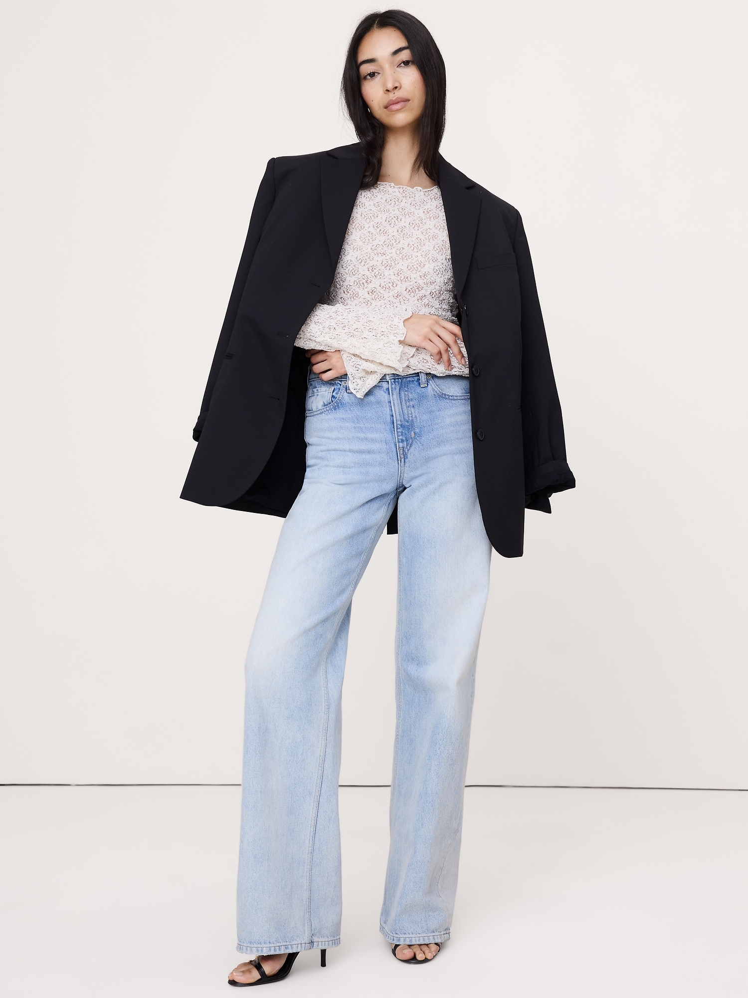 レース フレアスリーブ トップス-2