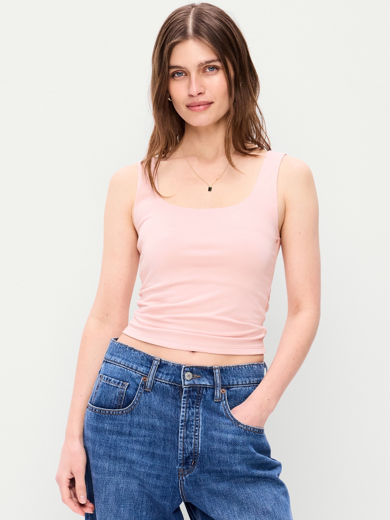 CAMISOLE À ENCOLURE DÉGAGÉE EN TISSU SCULPTANT DOUBLE ÉPAISSEUR