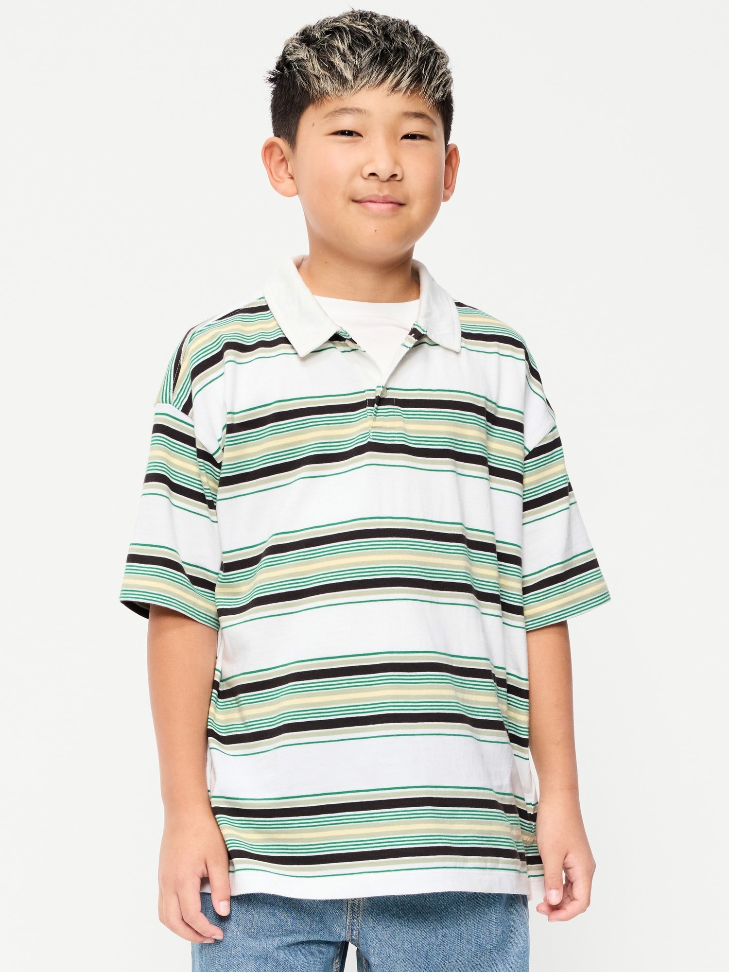 Oversized Striped Polo Shirt for Boys