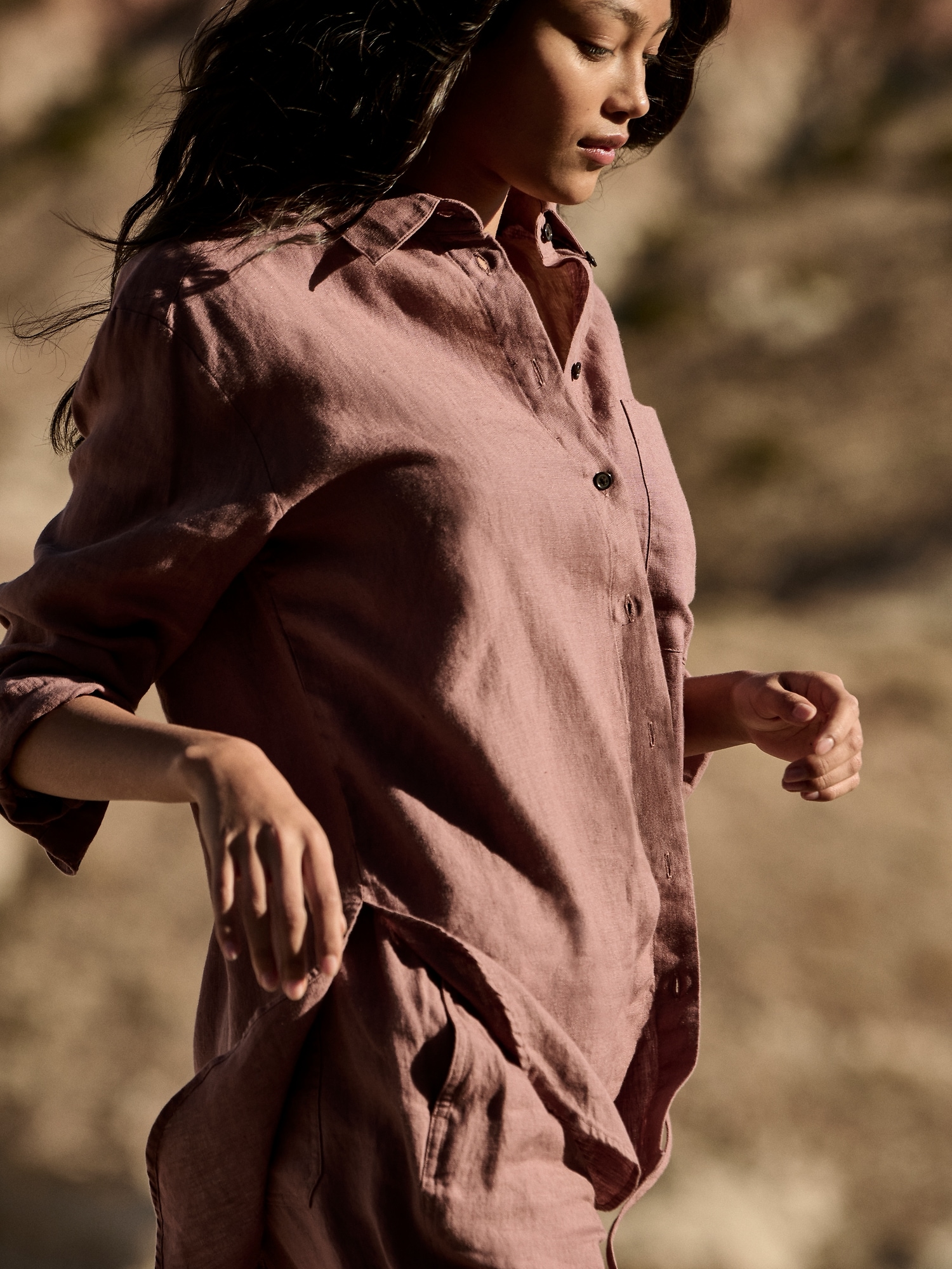 オーバーサイズ リネン シャツ-4