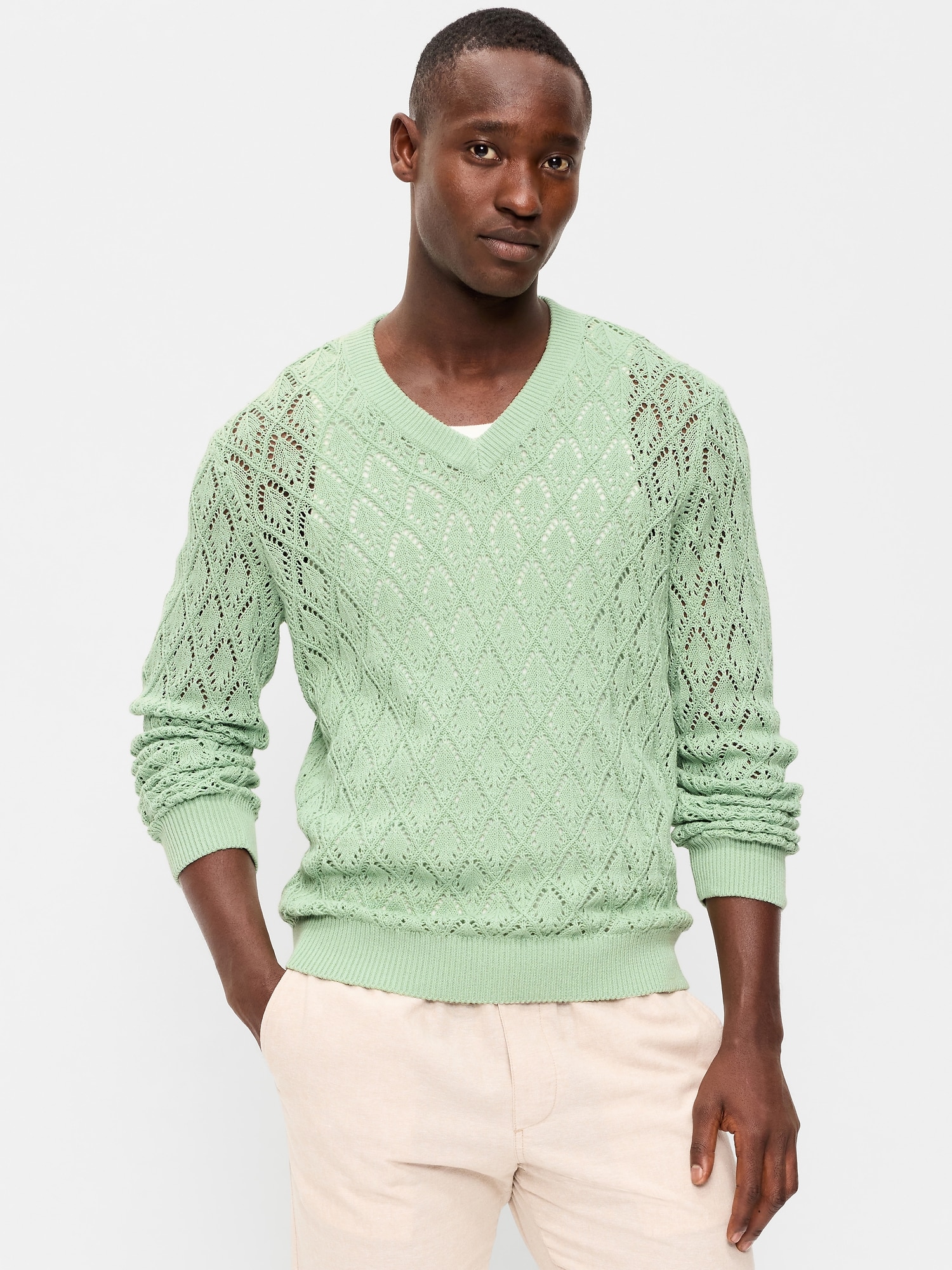 ニット/セーター S/S Knit Pullover ニット セーター v neck shaggy oversize knit pullover /Vネック
