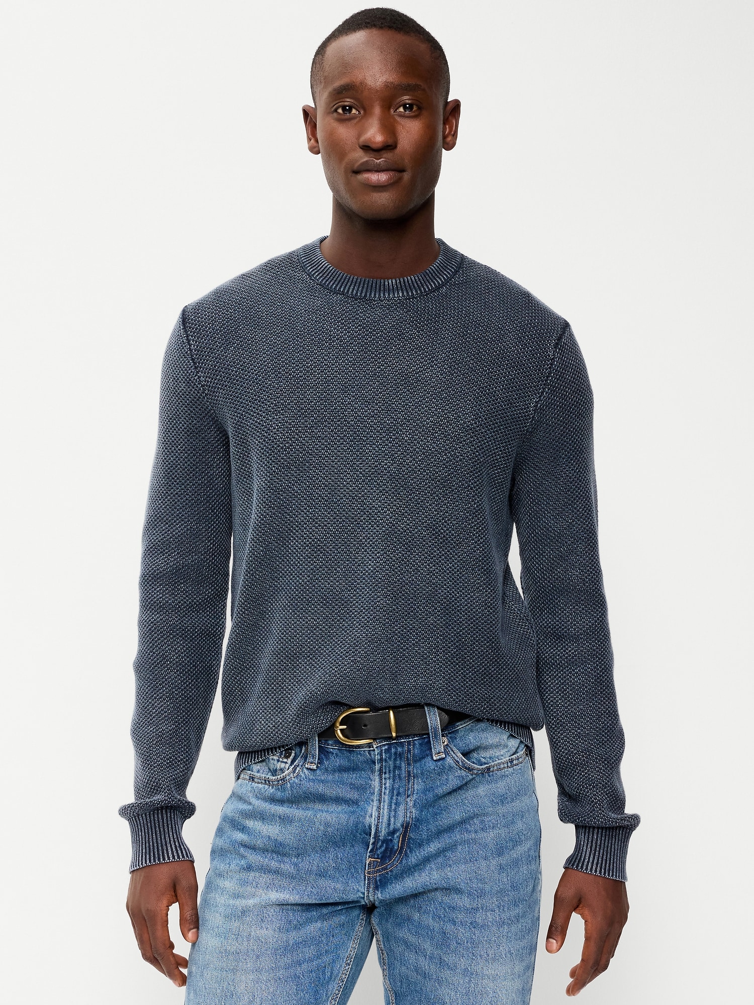 Washed Crew-Neck Sweater