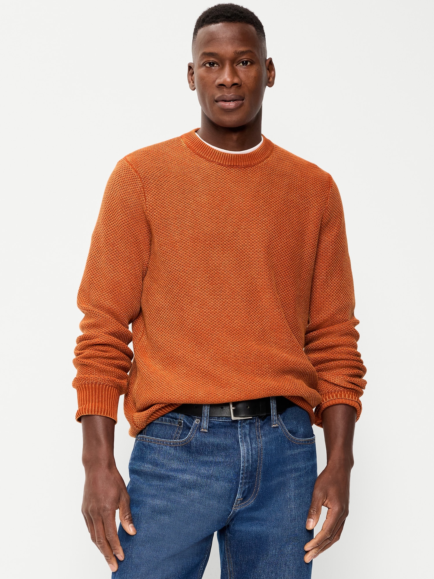 Washed Crew-Neck Sweater