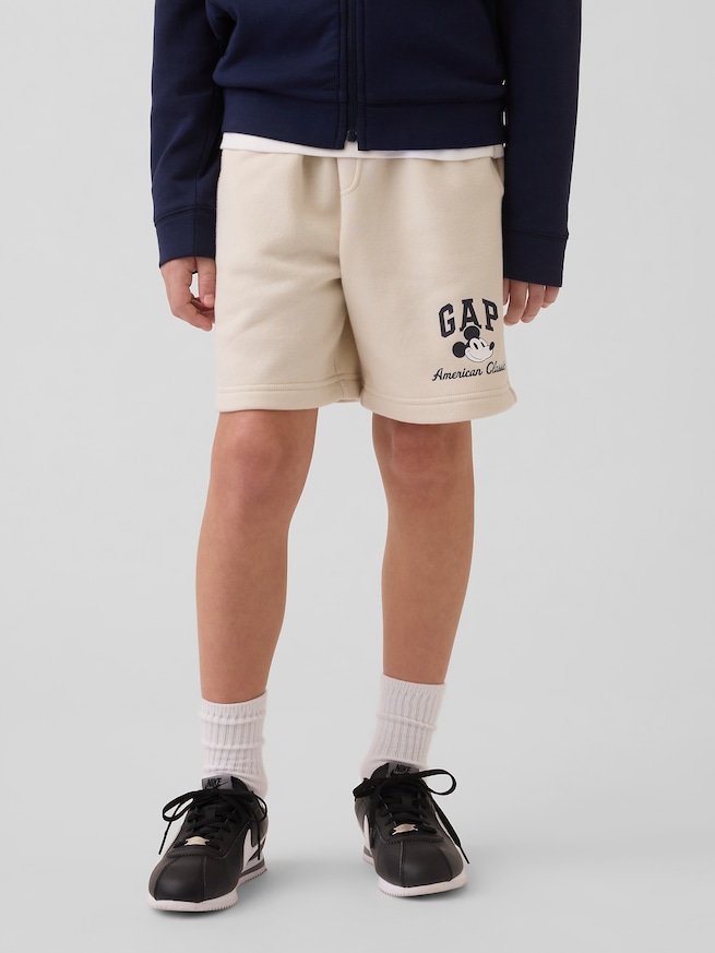 GapKids &times; ディズニー ミッキーマウス リラックスフィット GAPロゴ プルオンショートパンツ-2