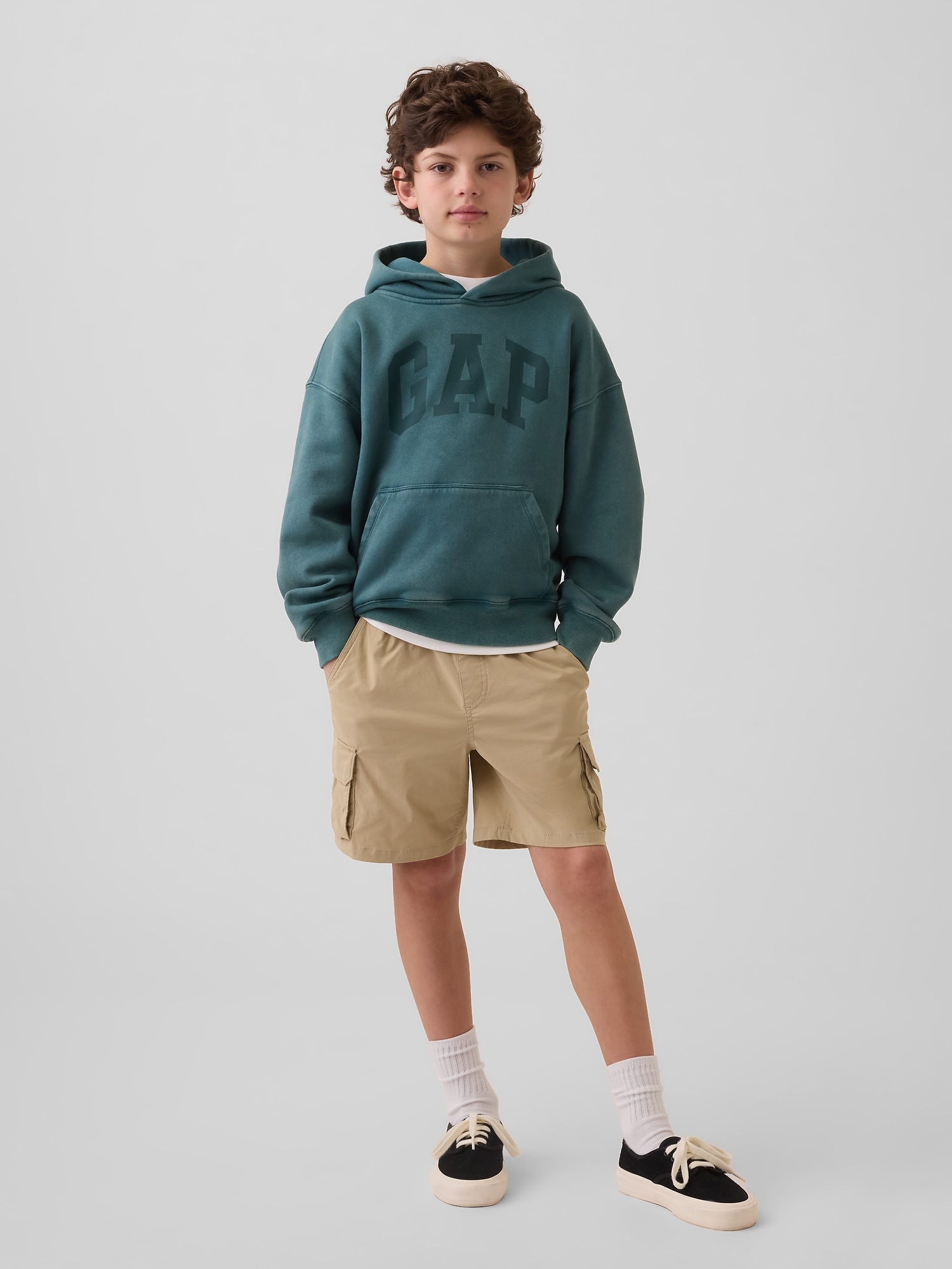 リラックスフィット プルオン ハイブリッド カーゴショートパンツ (キッズ)-0