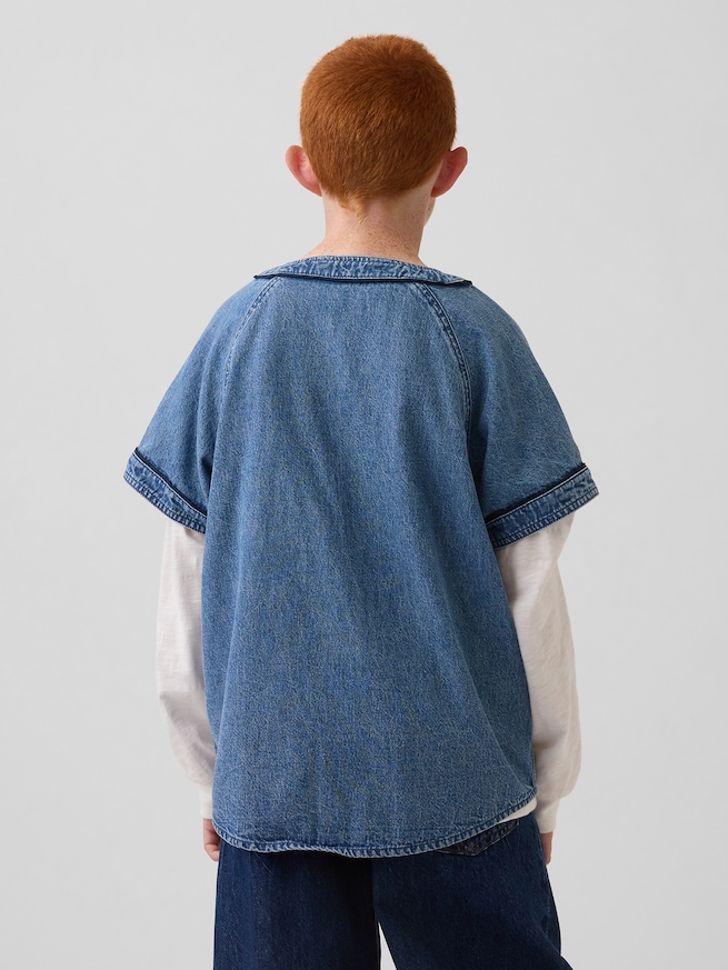 デニム バーシティ ジャージー (キッズ)-2