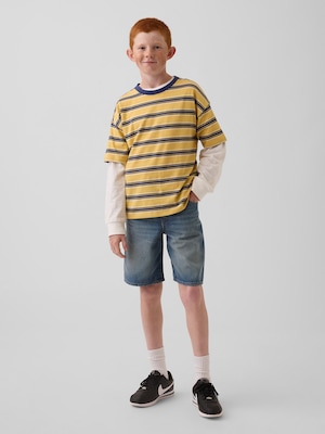 ウルトラソフト '90s ルーズフィット イージーウエスト デニムショートパンツ (キッズ)