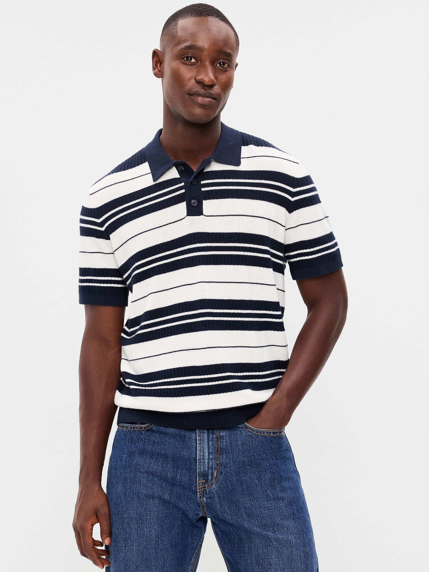 Striped Polo Sweater