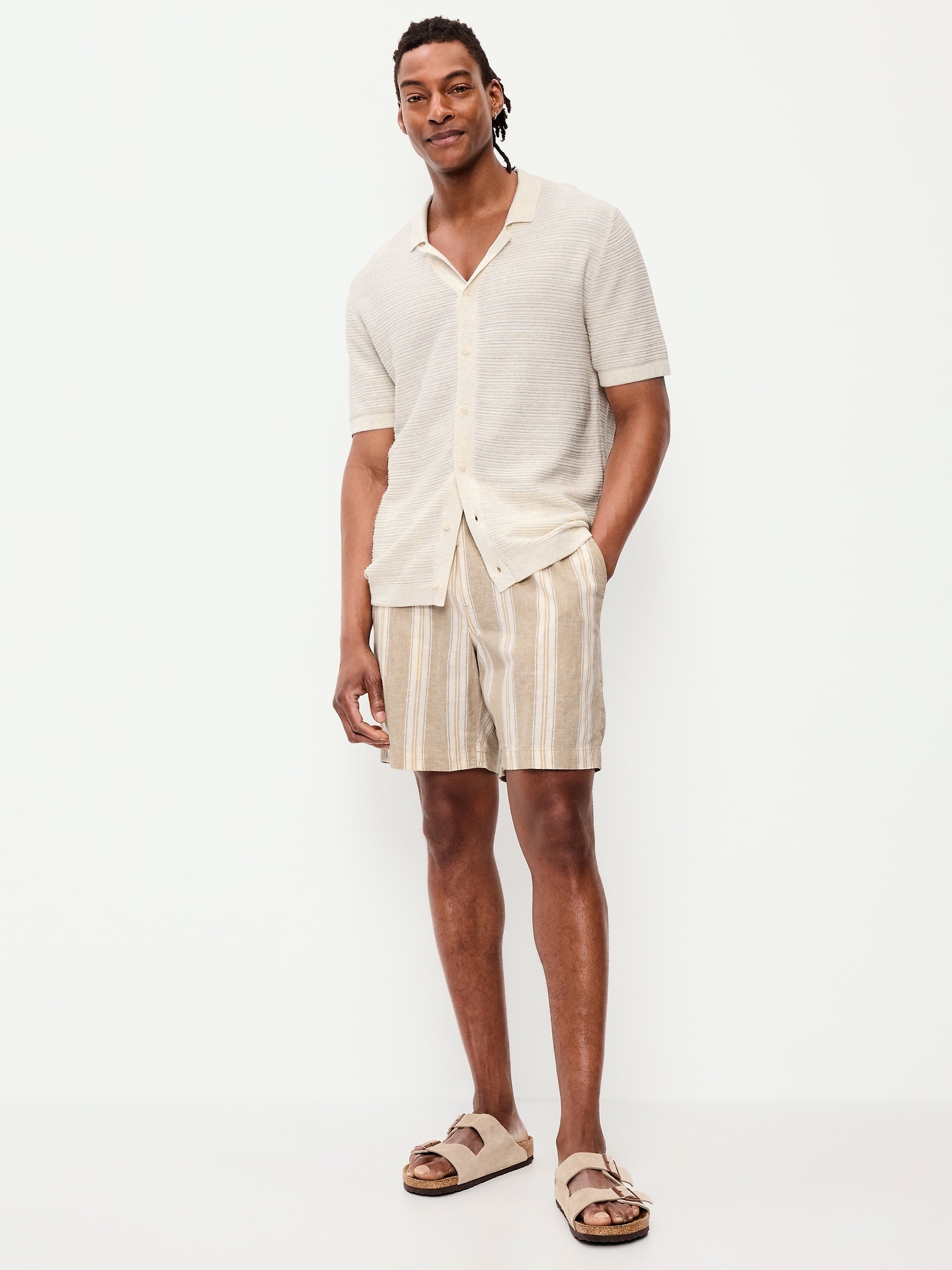 Linen-Blend Jogger Shorts - 7-inch inseam