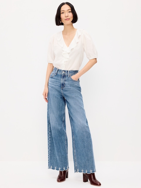 High-Waisted Baggy Wide-Leg Jeans