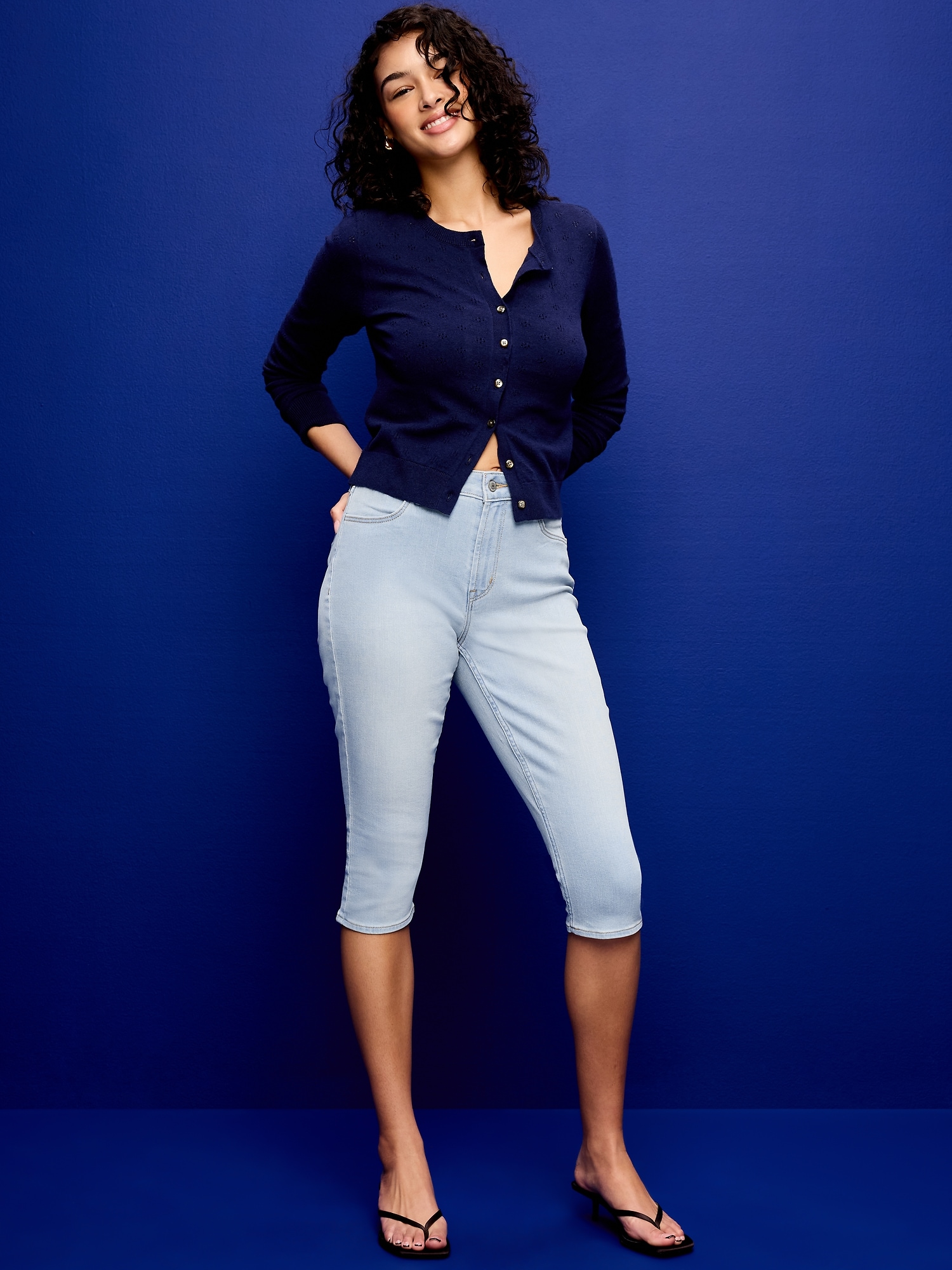 JEAN WOW CAPRI À TAILLE HAUTE